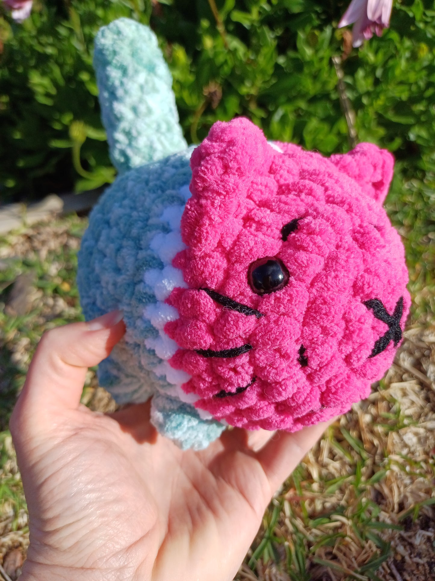 Pink/Green Watermelon Kitty Loaf Cat