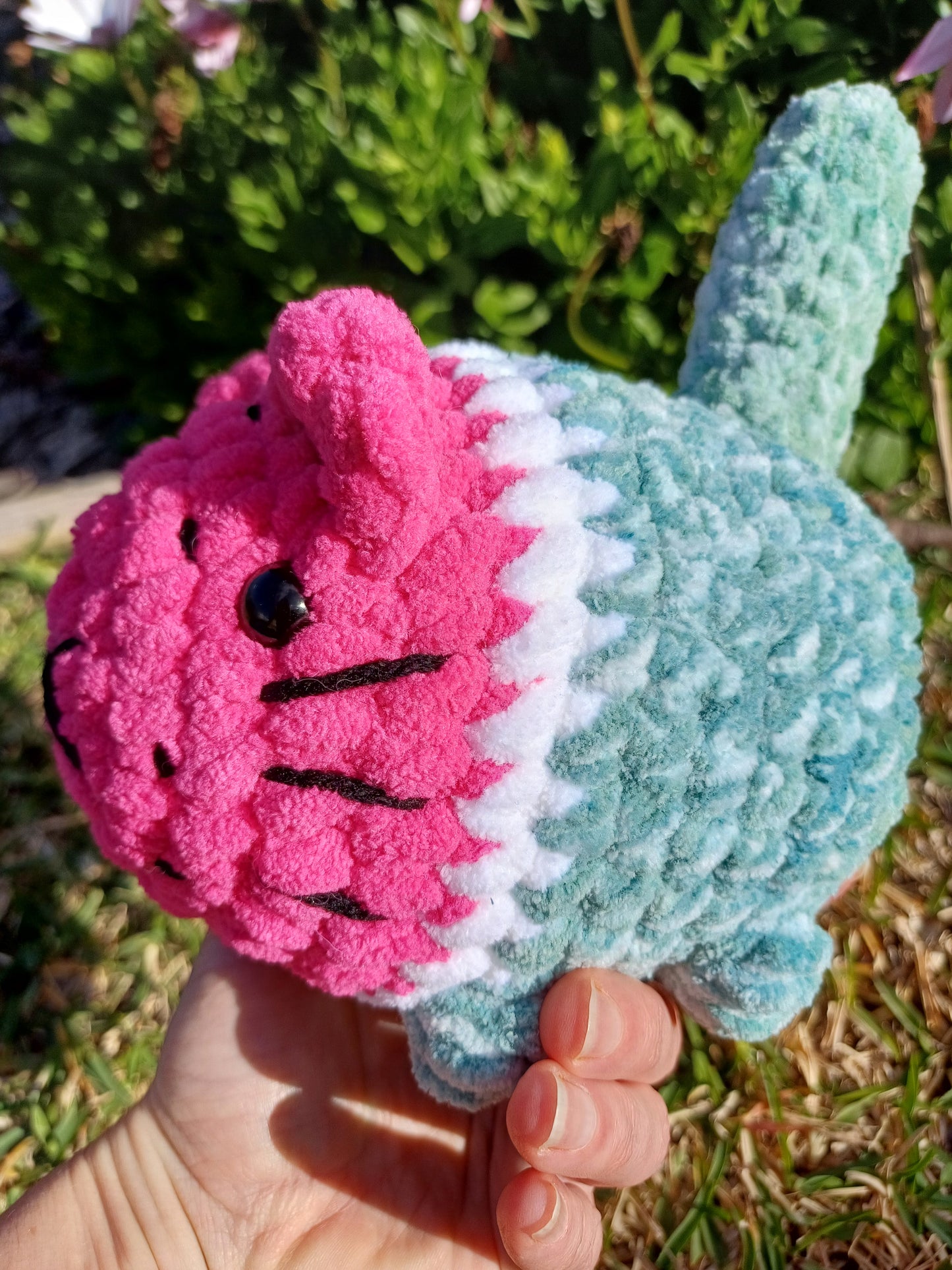 Pink/Green Watermelon Kitty Loaf Cat