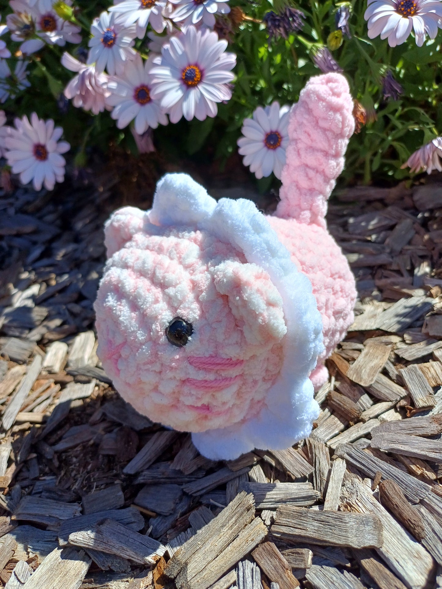 Pale Pink/White Flower Loaf Cat