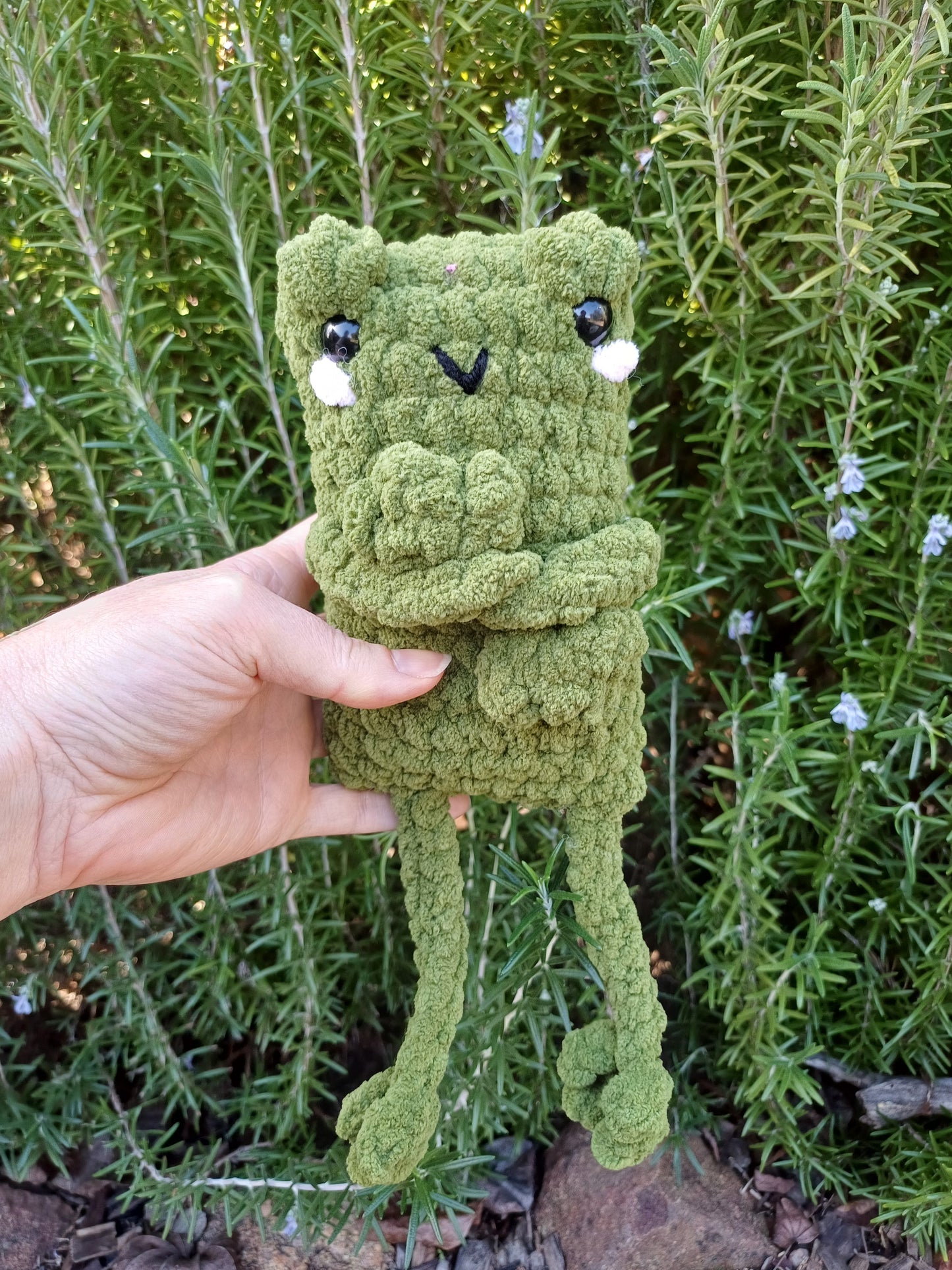 Dark Green Leggy Frog Pillow Pal