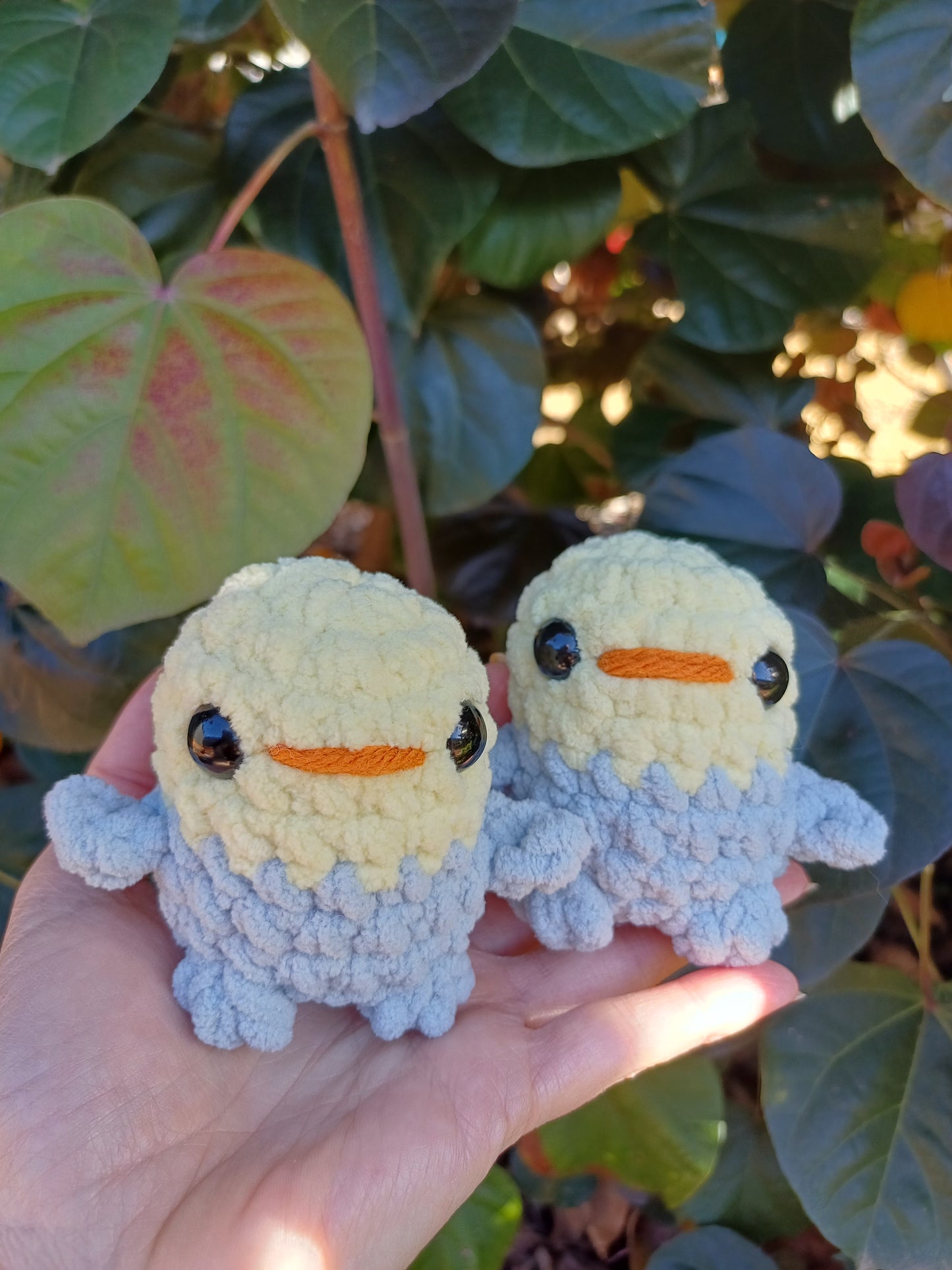 Cocky Yellow and Grey Mini Crochet Plush Toy