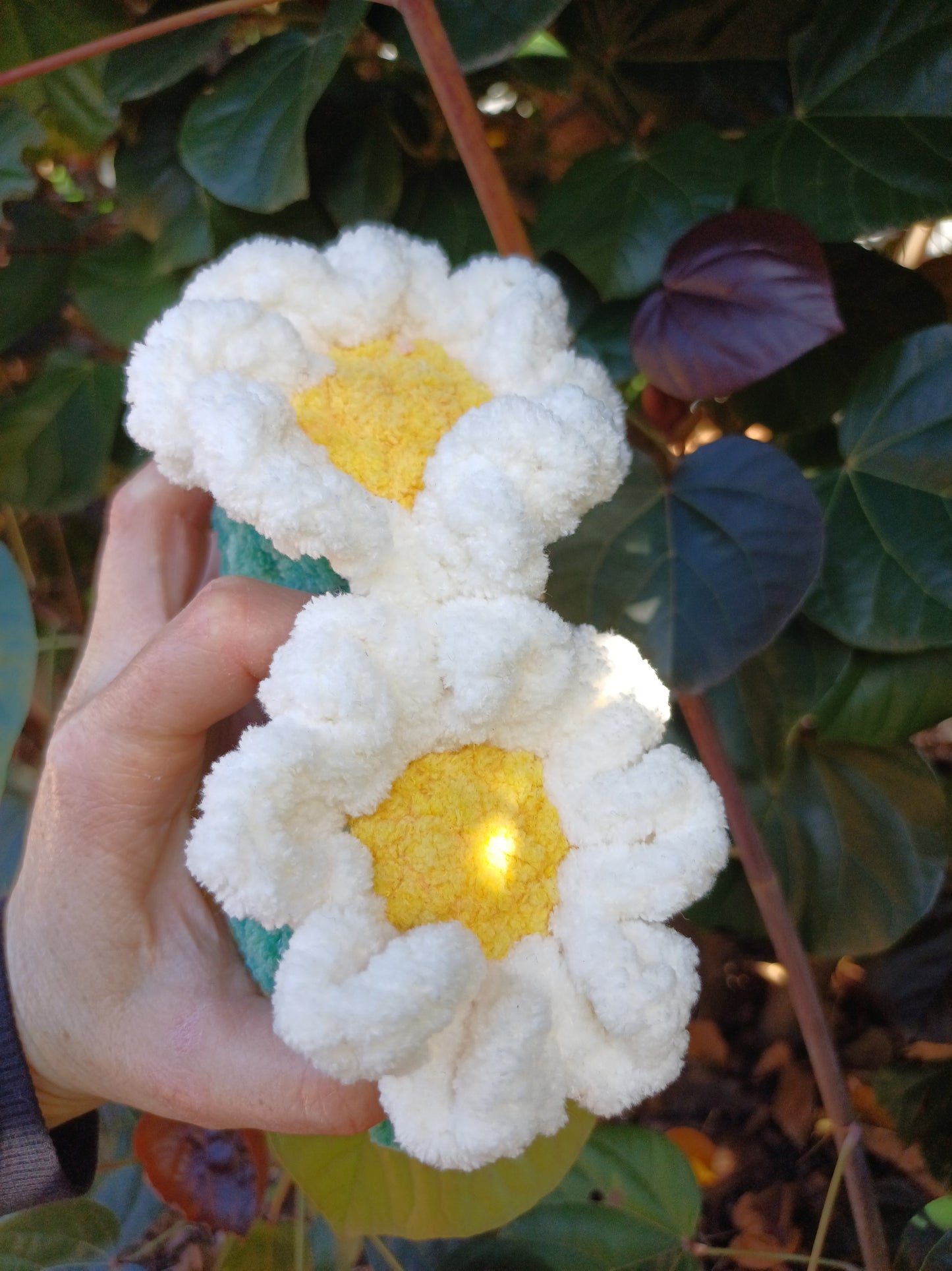 Daisy Buddy White Flower Crochet Plush Toy