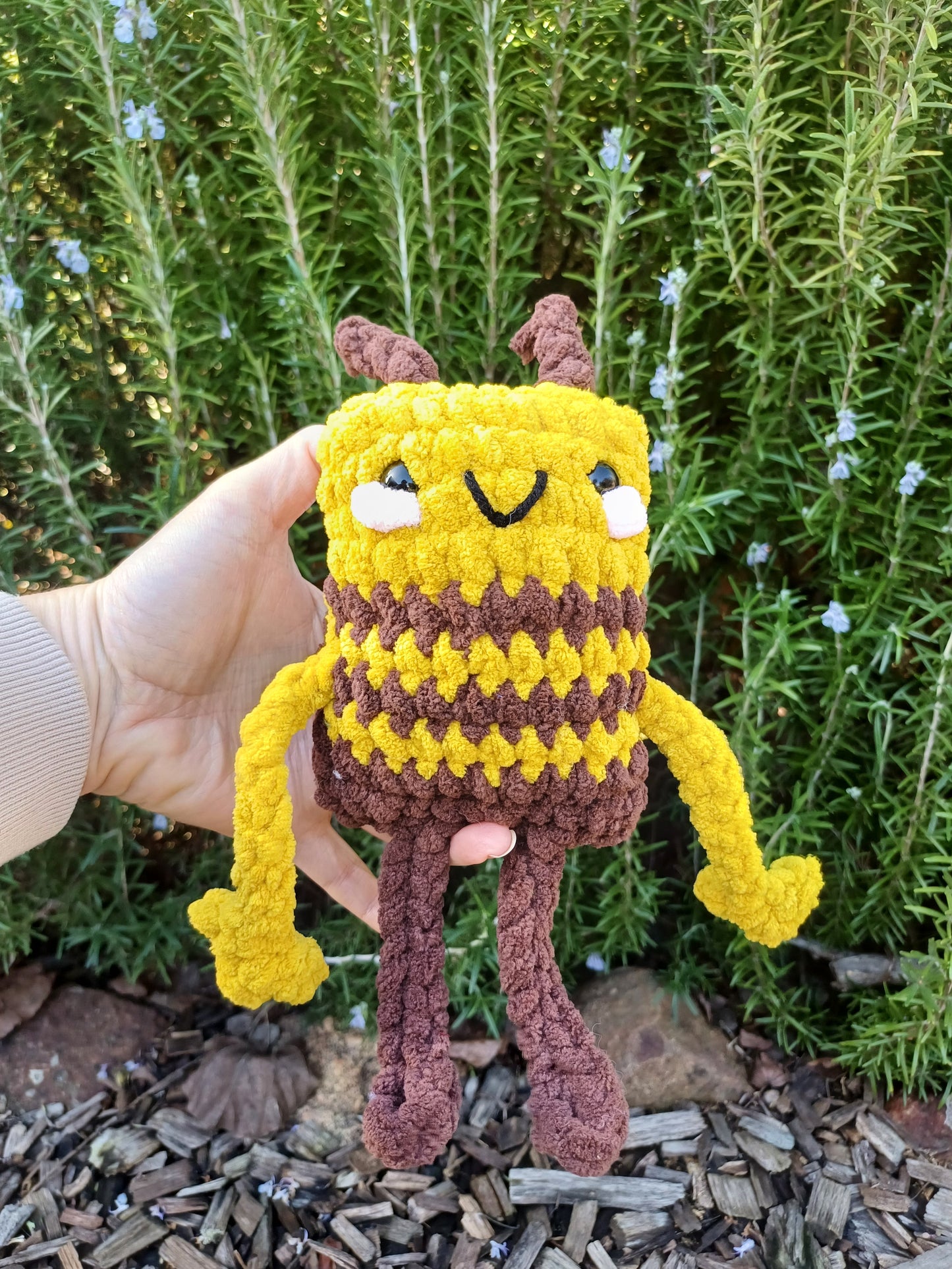 Bee Pillow Pal Dark Yellow and Brown