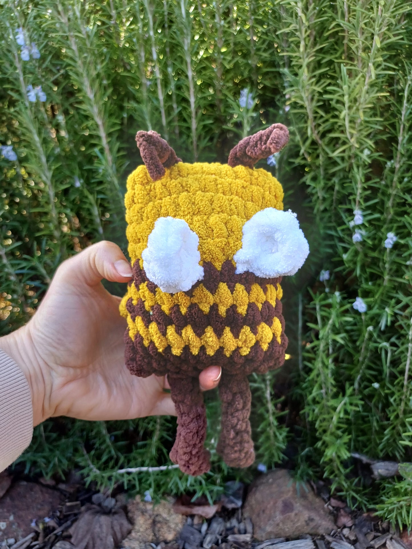 Bee Pillow Pal Dark Yellow and Brown
