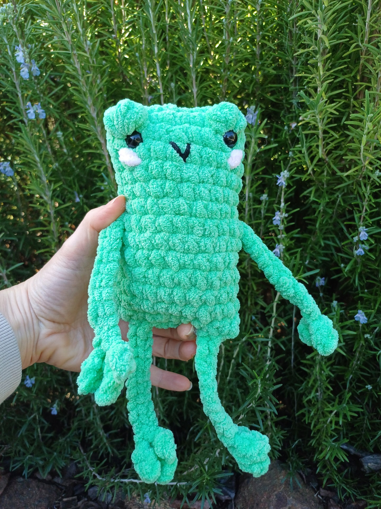 Bright Green Leggy Frog Pillow Pal
