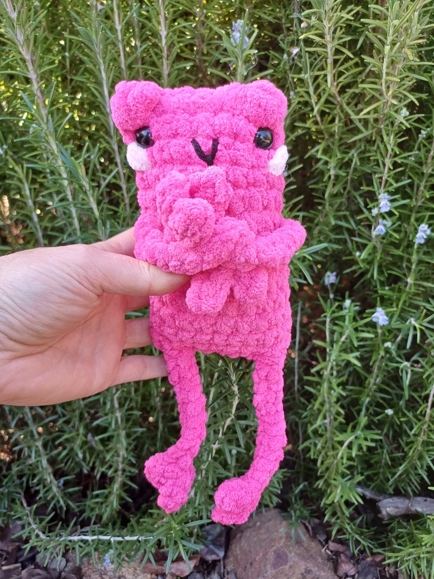 Bright Pink Leggy Frog Pillow Pal