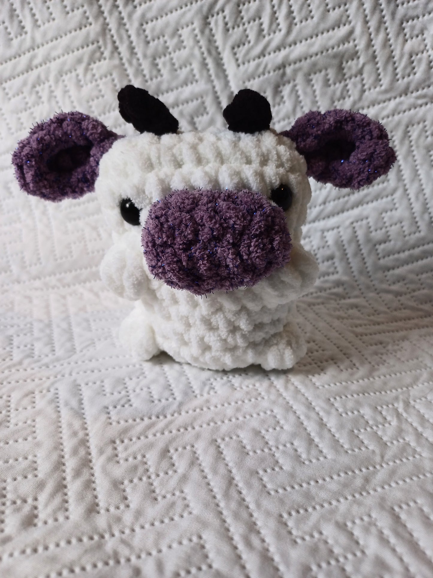 Purple Glitter and White Pocket Pal Cow