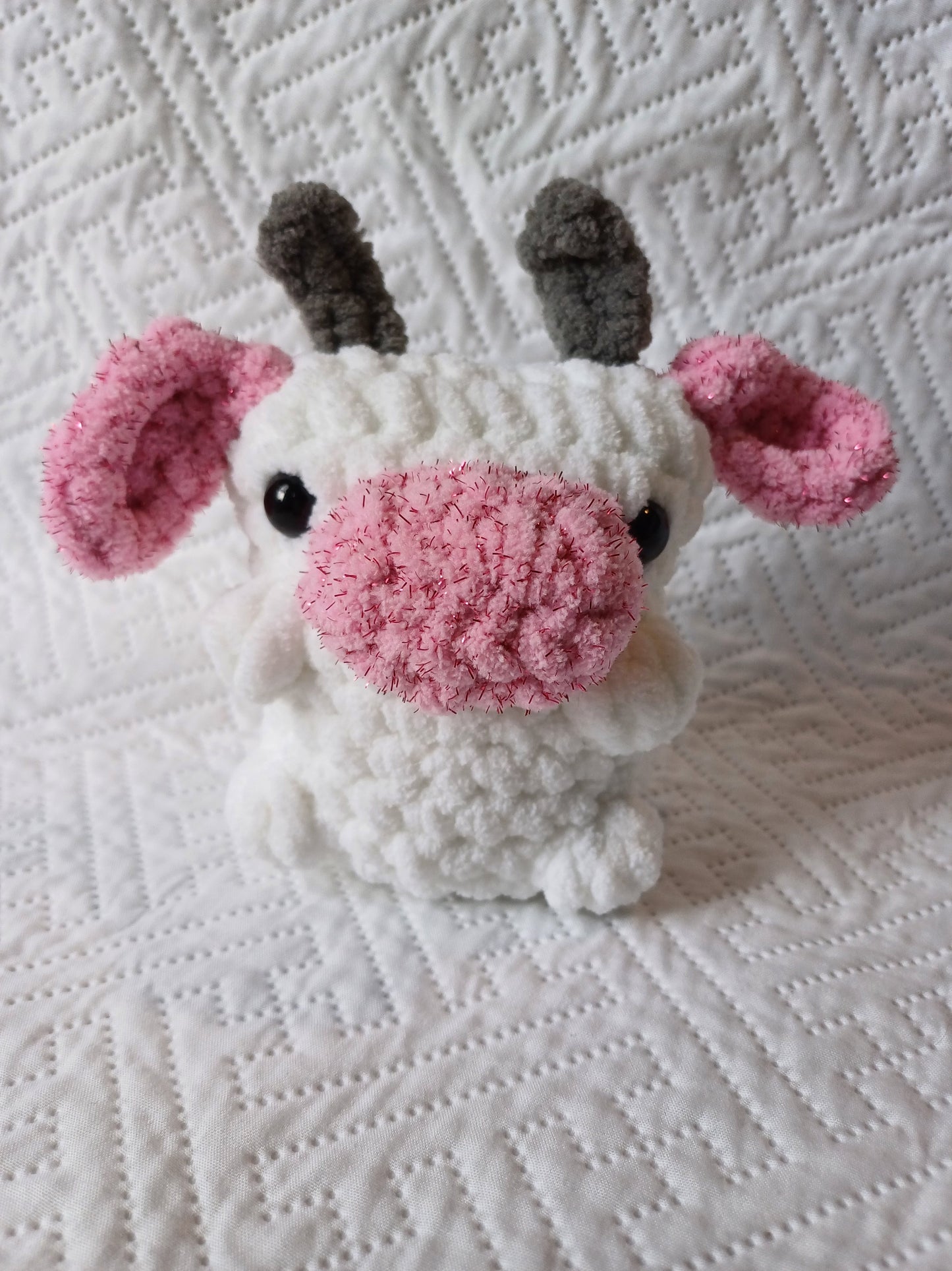 Strawberry and Cream Pocket Pal Cow White/pink