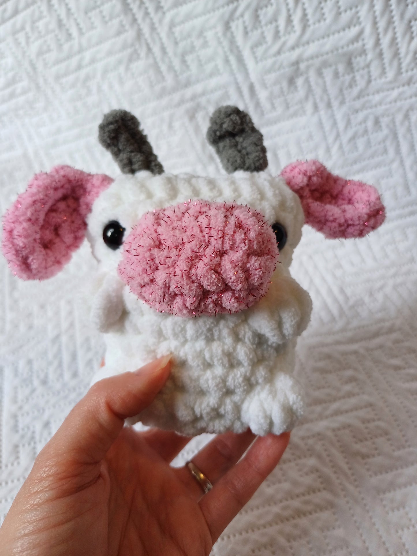 Strawberry and Cream Pocket Pal Cow White/pink