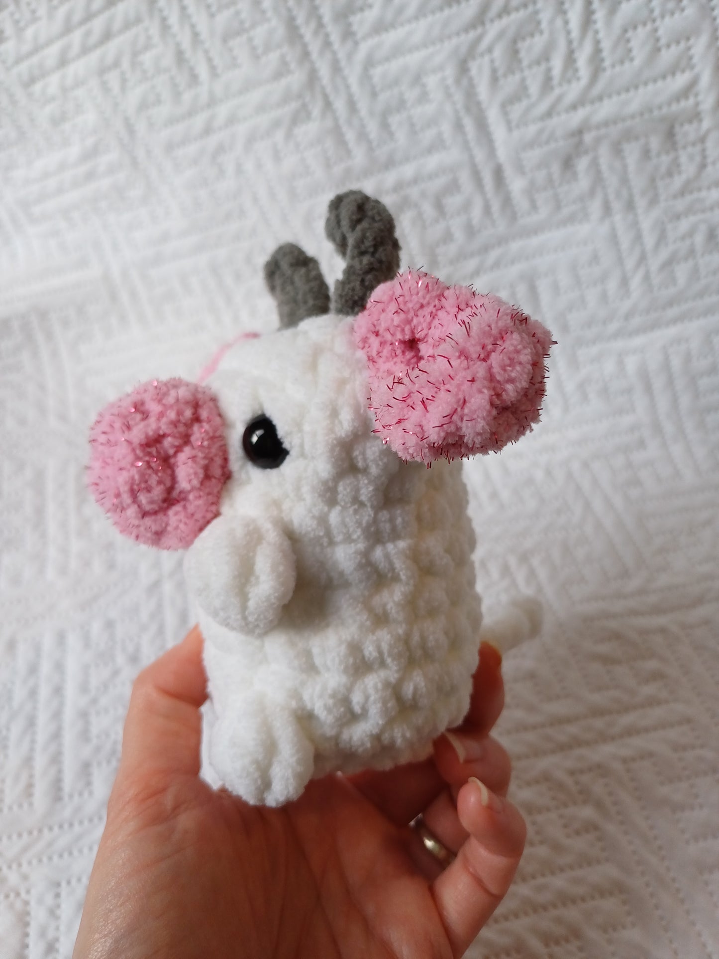 Strawberry and Cream Pocket Pal Cow White/pink