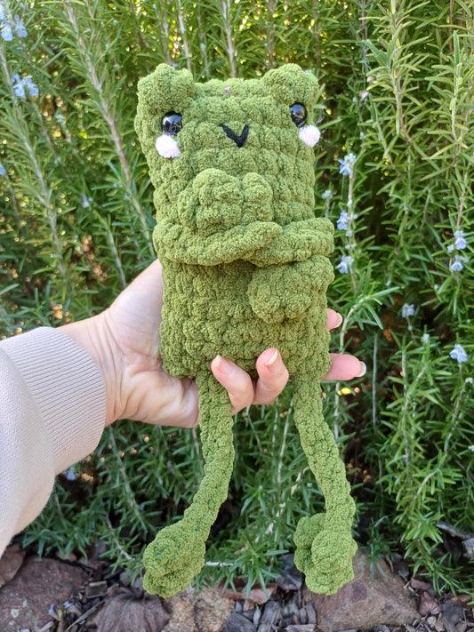 Dark Green Leggy Frog Pillow Pal