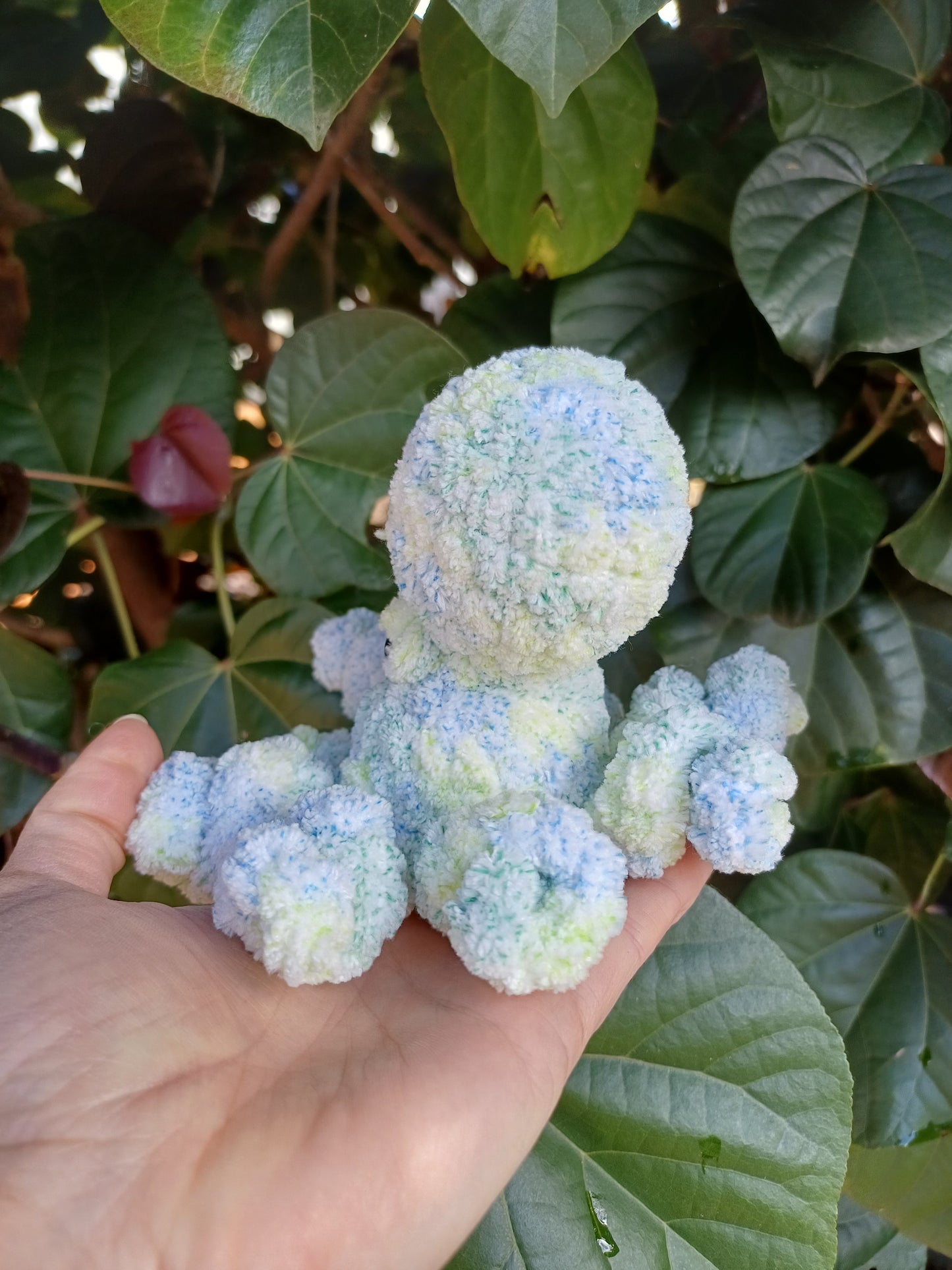 Gary The Small Octopus Blue/Green/White Crochet Plush Toy/ Handmade Crochet Octopus