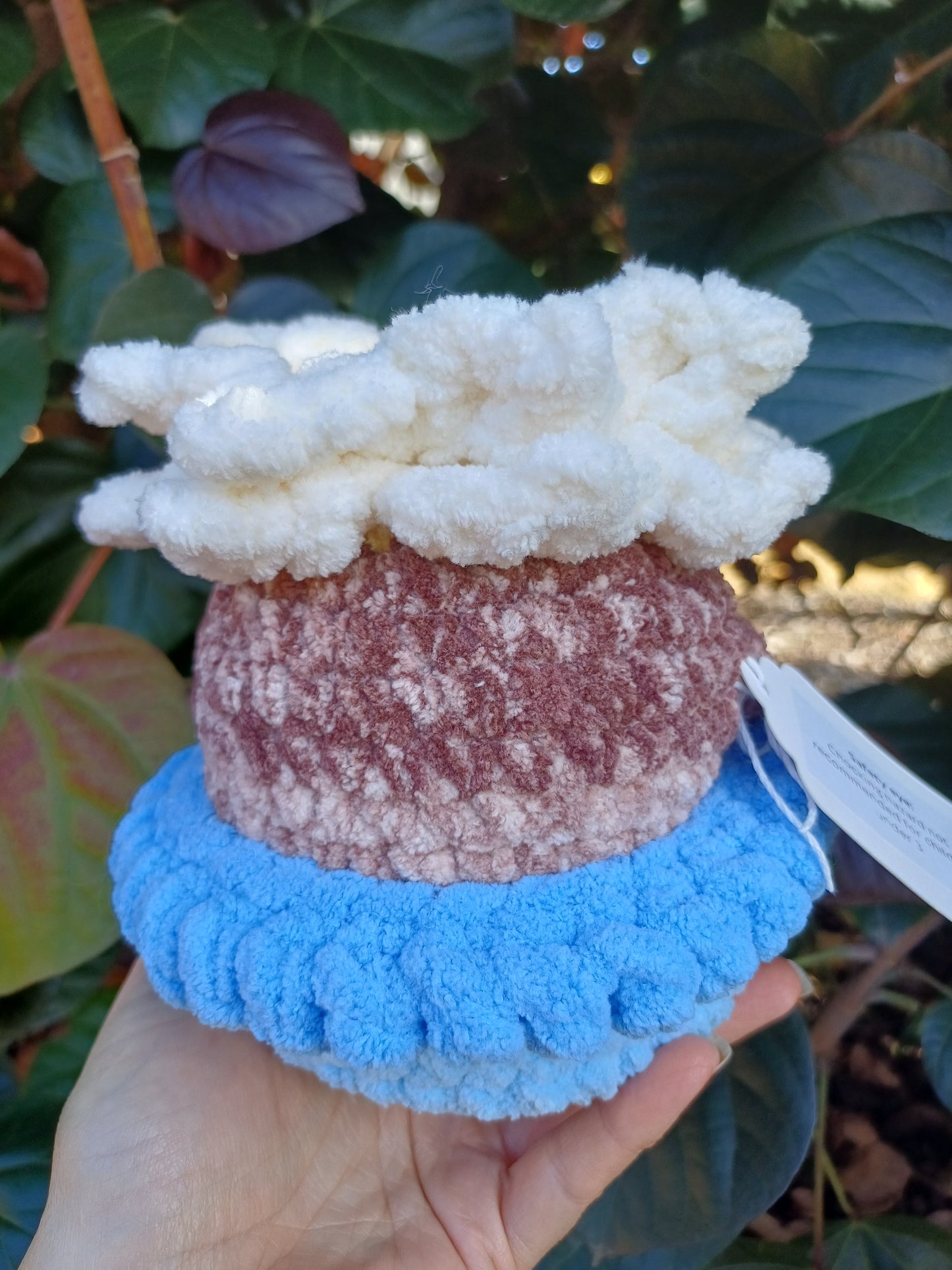 Dasiy in a Pot, White Dasiy In Blue Pot Crochet Plush Toy
