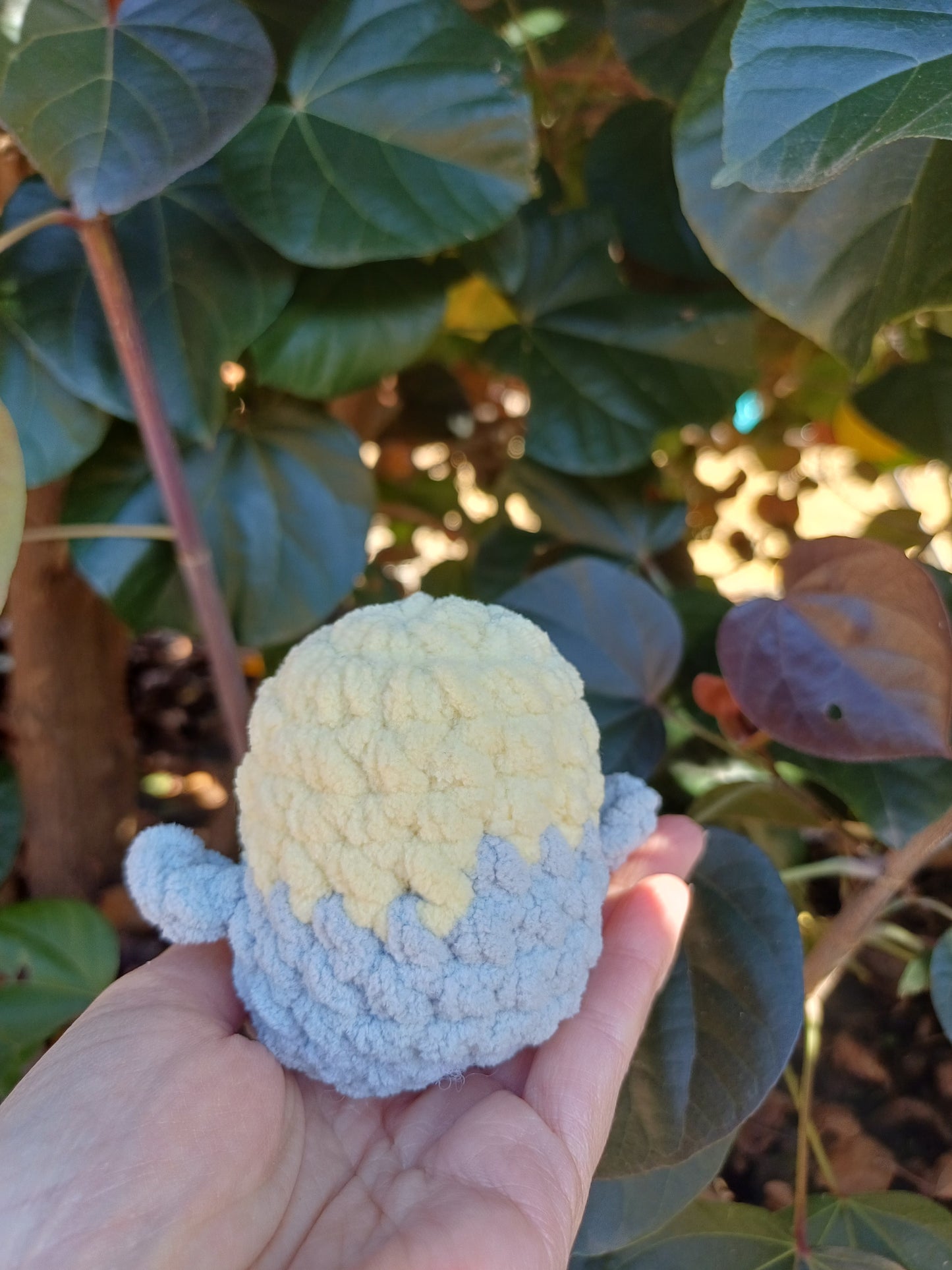 Cocky Yellow and Grey Mini Crochet Plush Toy