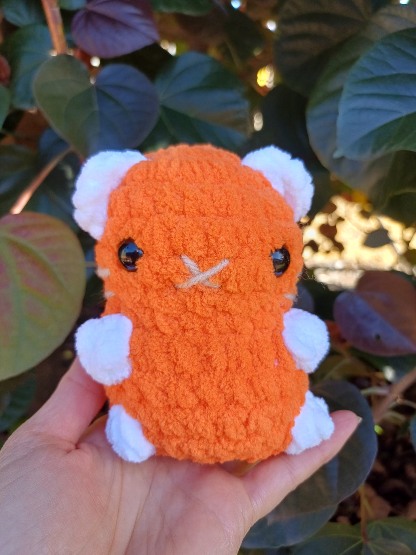 Chubby Sitting kittens Orange and White Crochet Plush Toy