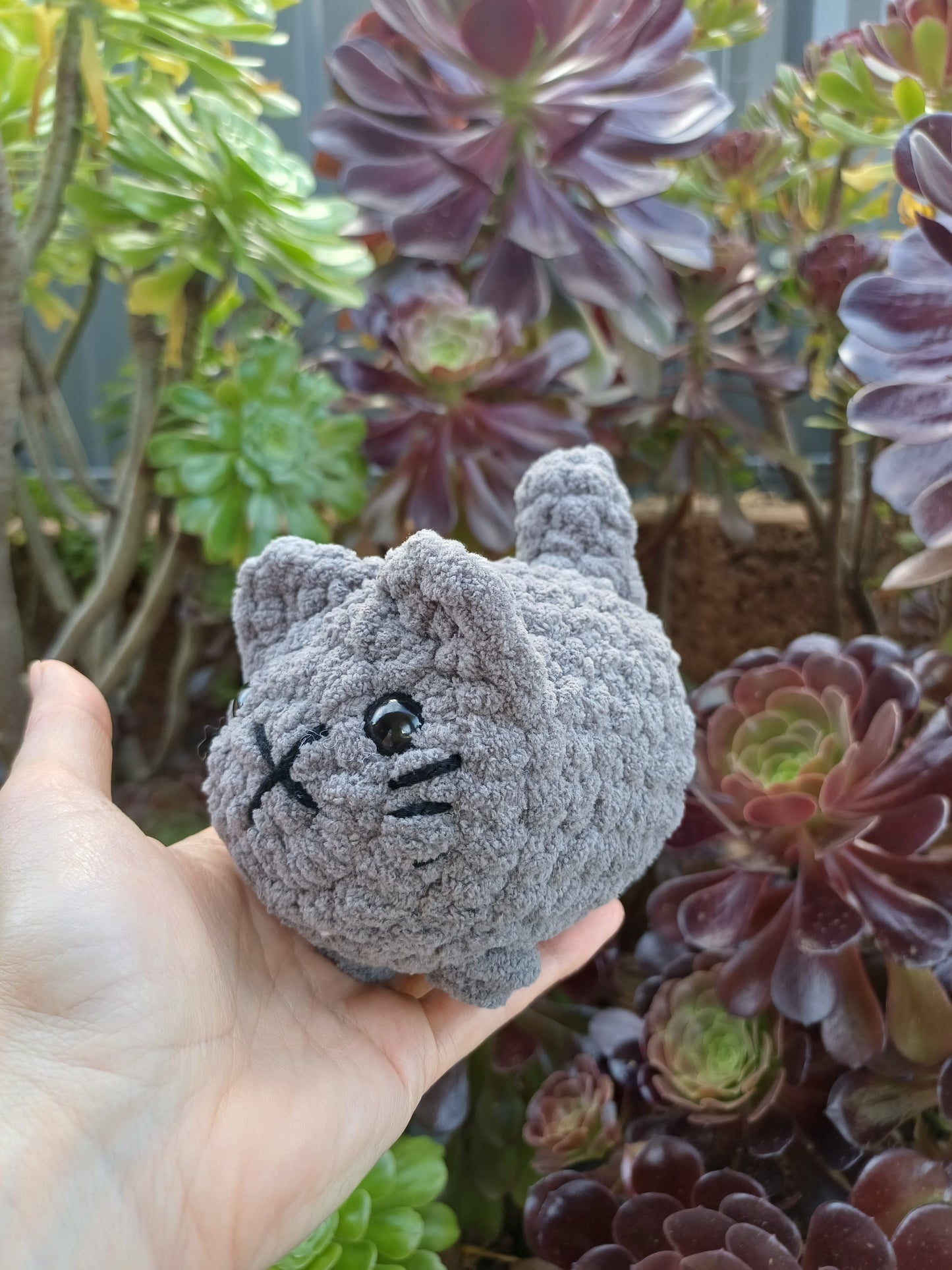 Loaf Cat Grey Crochet Plush Toy