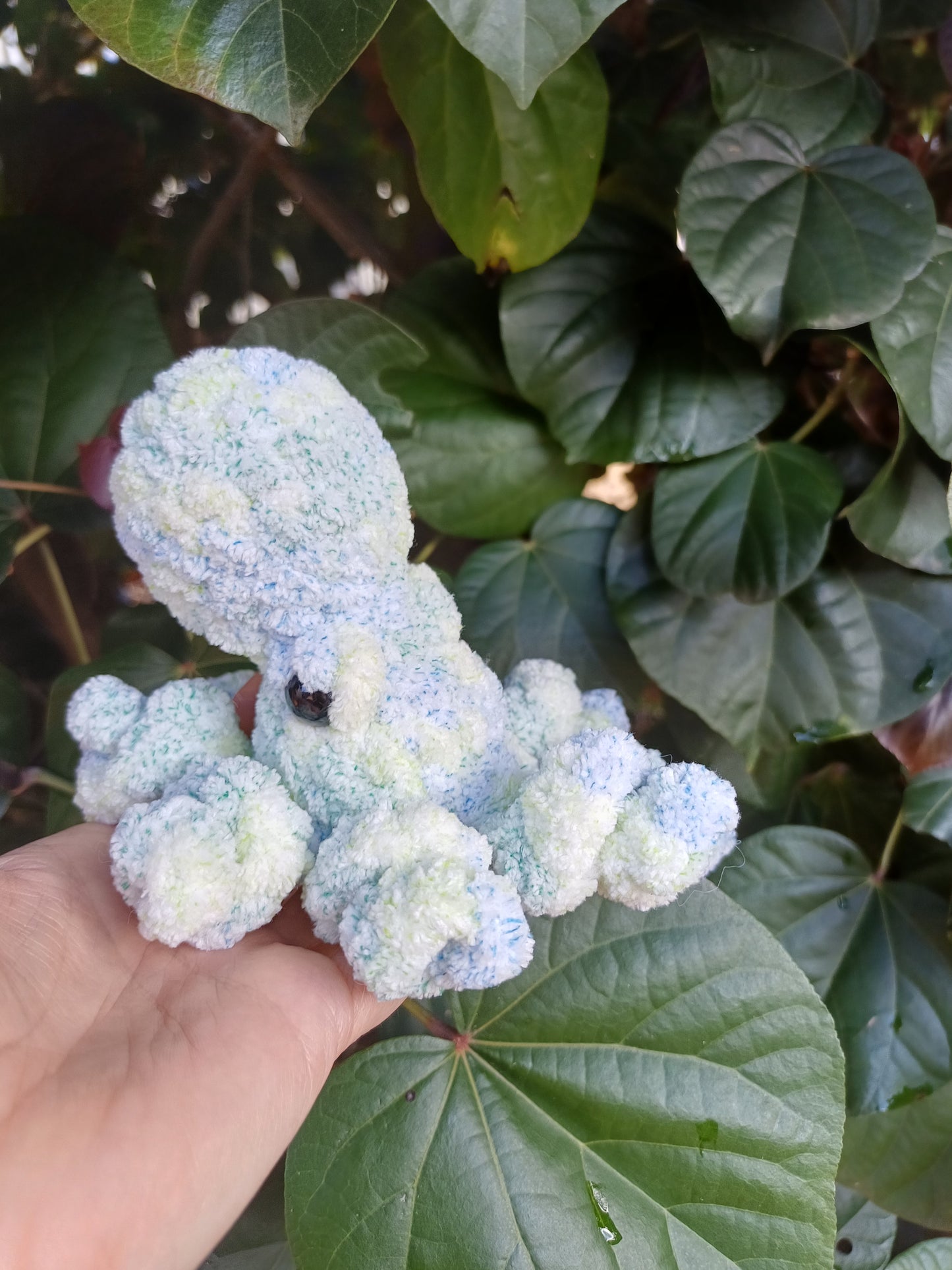 Gary The Small Octopus Blue/Green/White Crochet Plush Toy/ Handmade Crochet Octopus