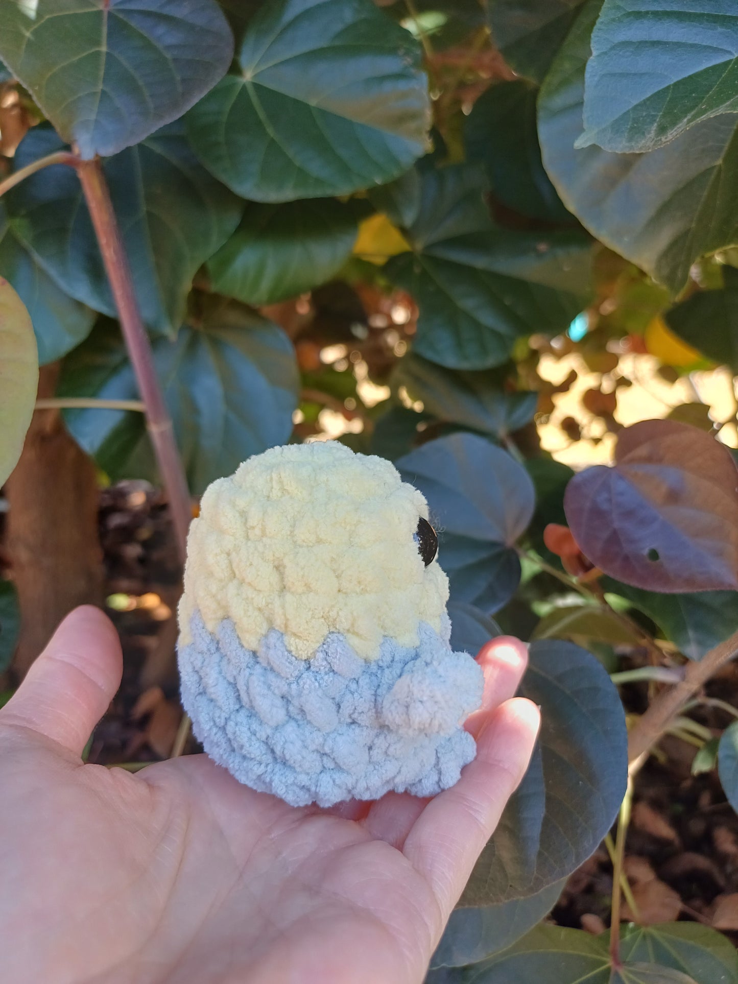 Cocky Yellow and Grey Mini Crochet Plush Toy