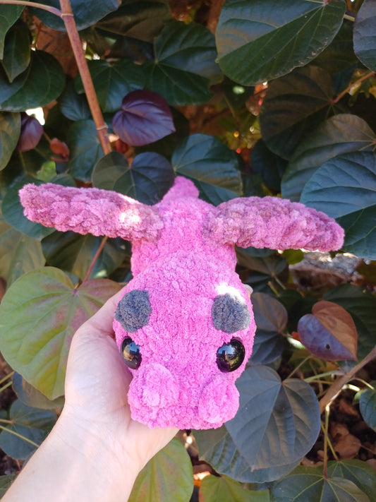 Draco The Dragon Multi Striped Coloured Dragon Magenta, Pink Crochet Plush Toy