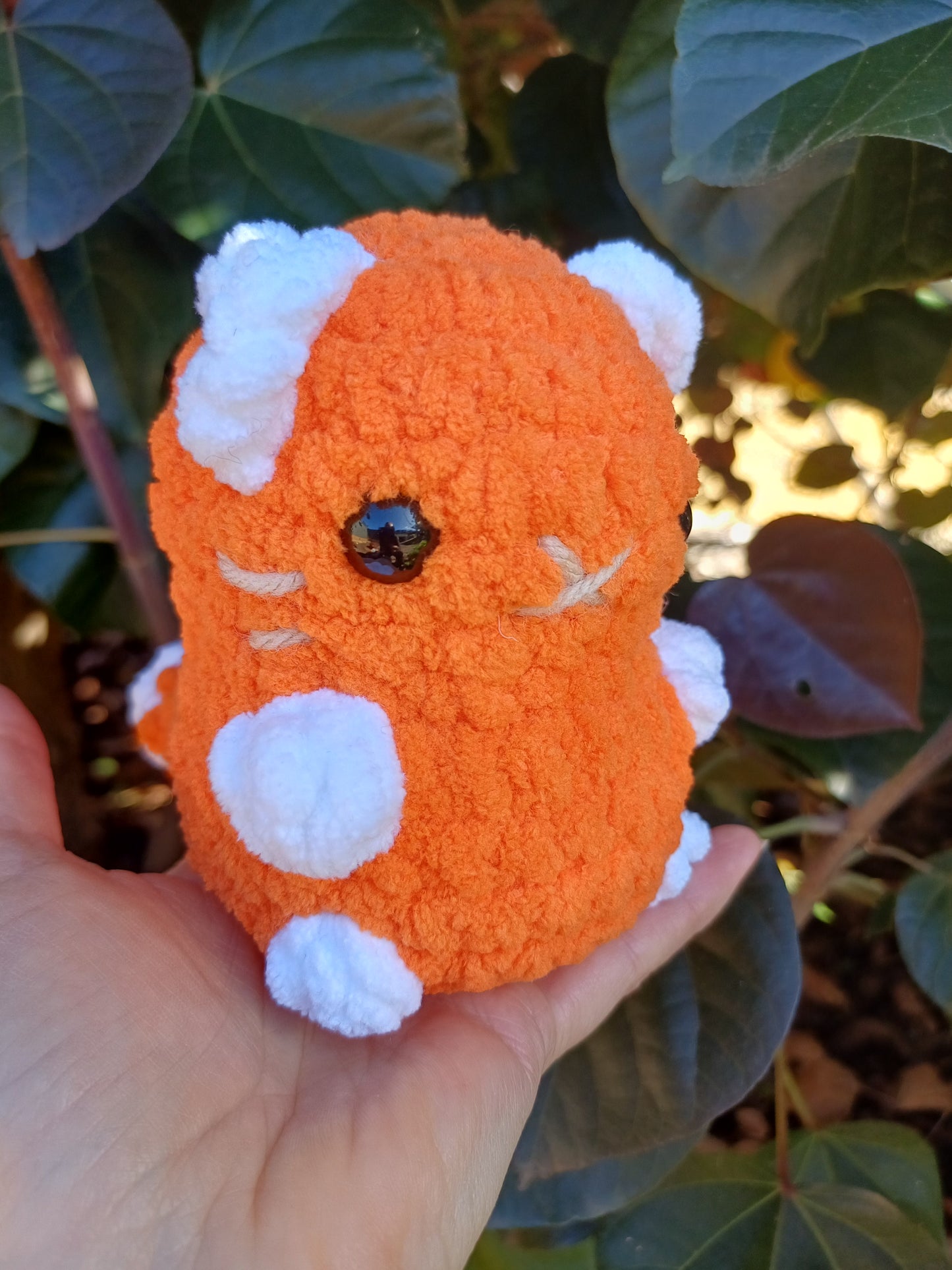 Chubby Sitting kittens Orange and White Crochet Plush Toy