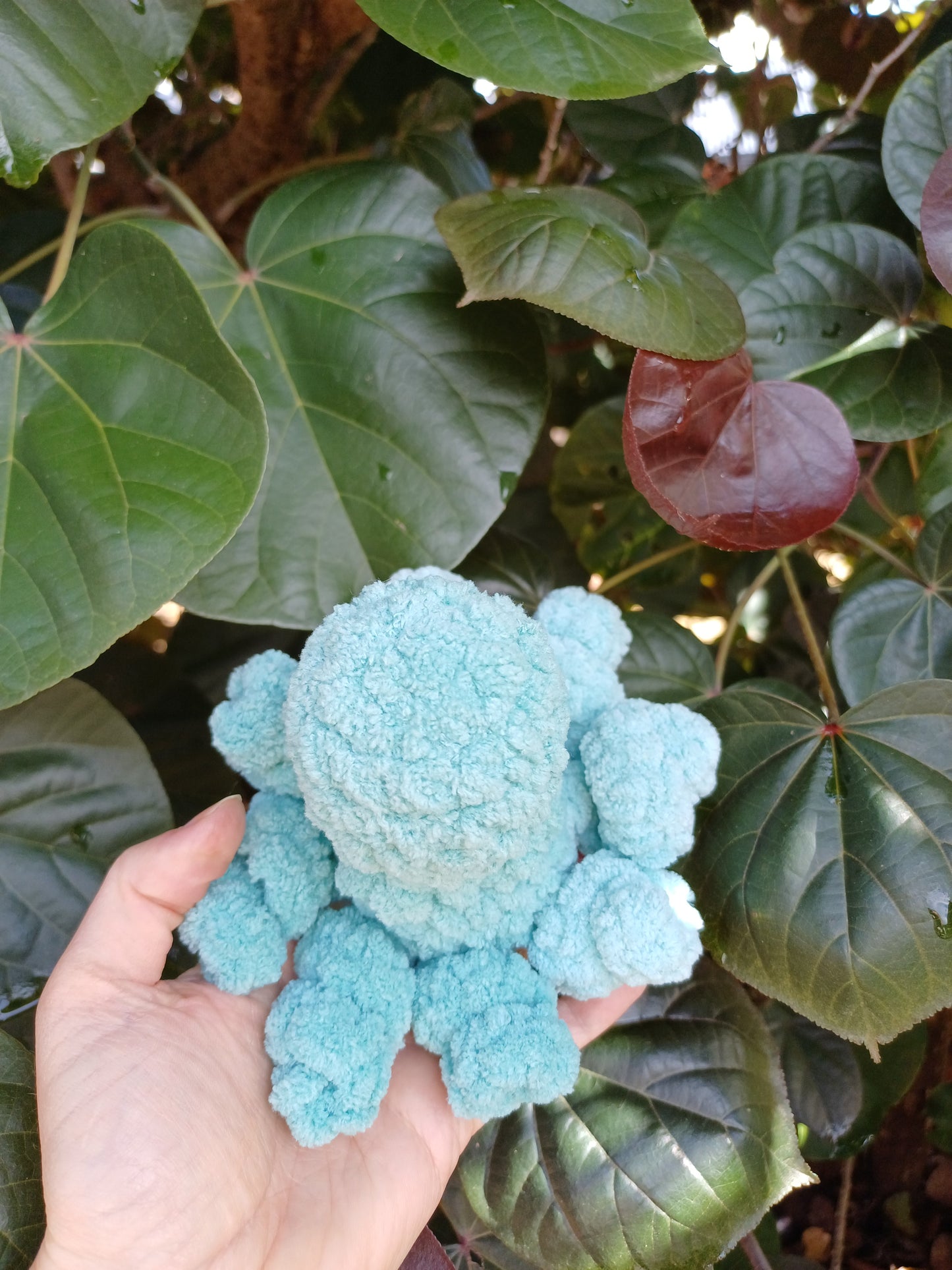 Gary the Small Octopus Pale Sea Foam Crochet Plush Toy/ Handmade Crochet Octopus