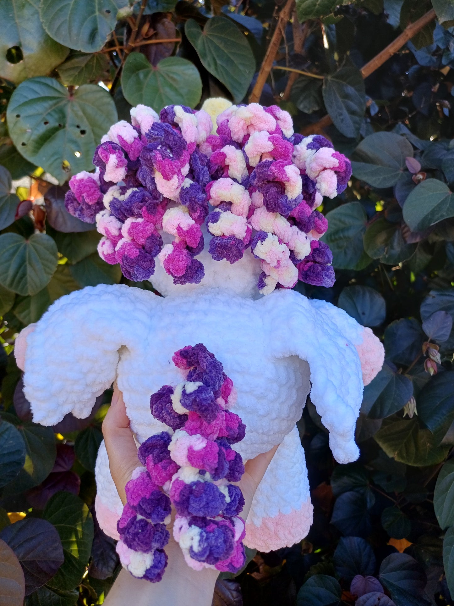 Pegasus/ UnicornCrochet Plush Toy ( pink/ purple and white )