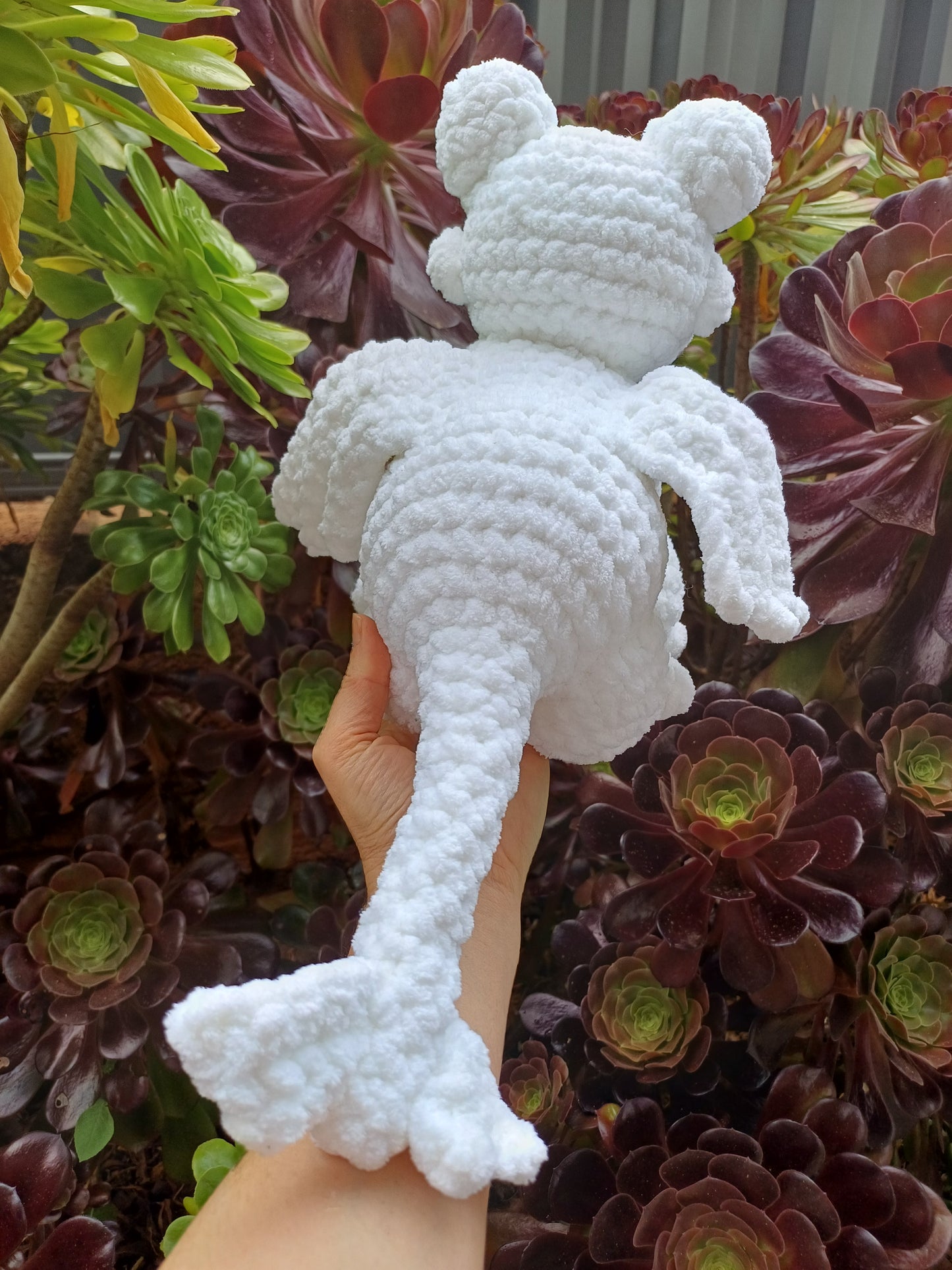 Day Dragon Crochet Toy White Sitting