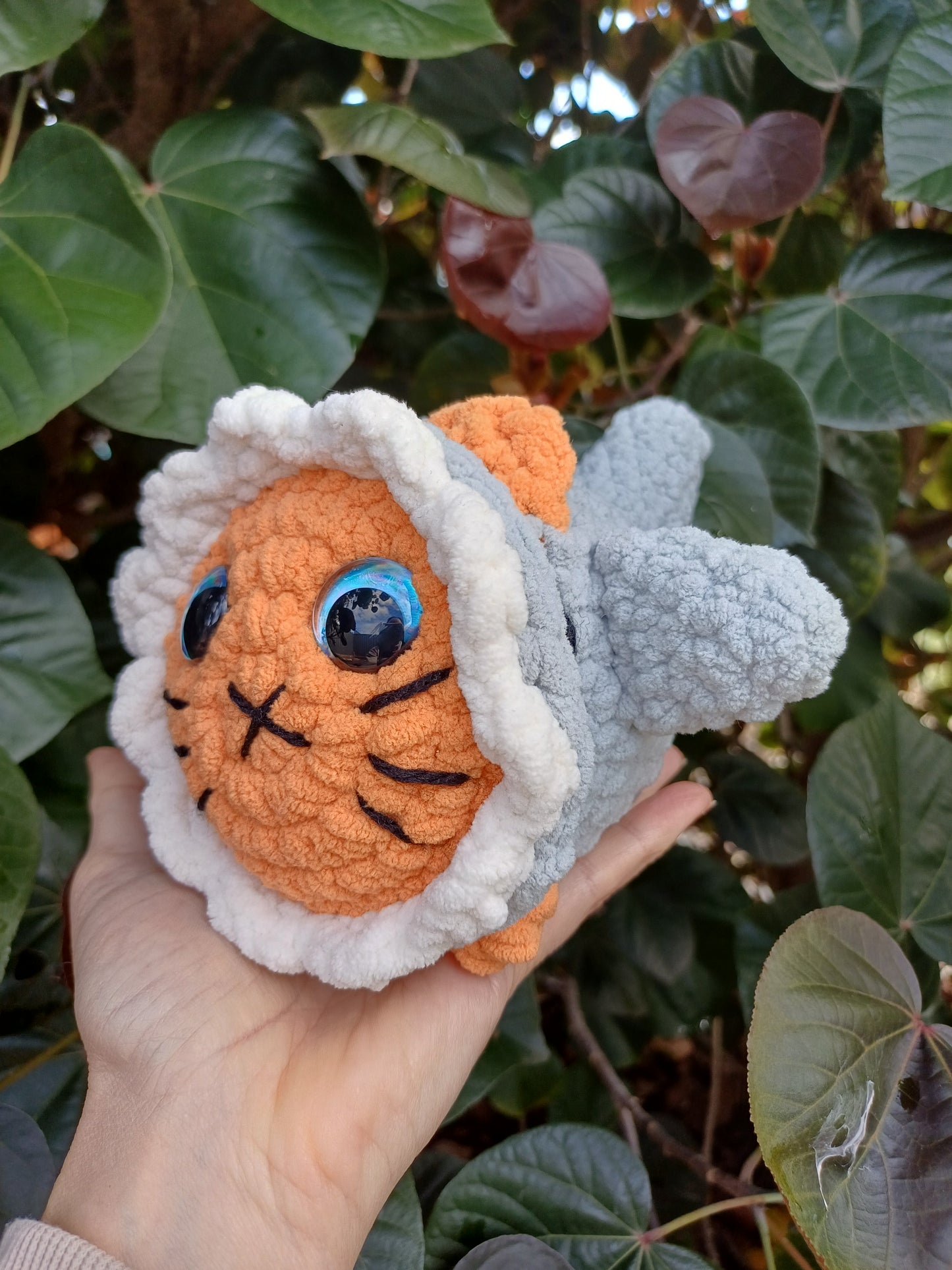 Bruce the Shark Kitty Crochet Plush Toy/ Grey Shark Cat Crochet Plush Toy
