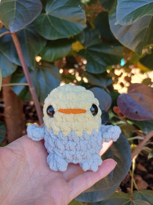 Cocky Yellow and Grey Mini Crochet Plush Toy