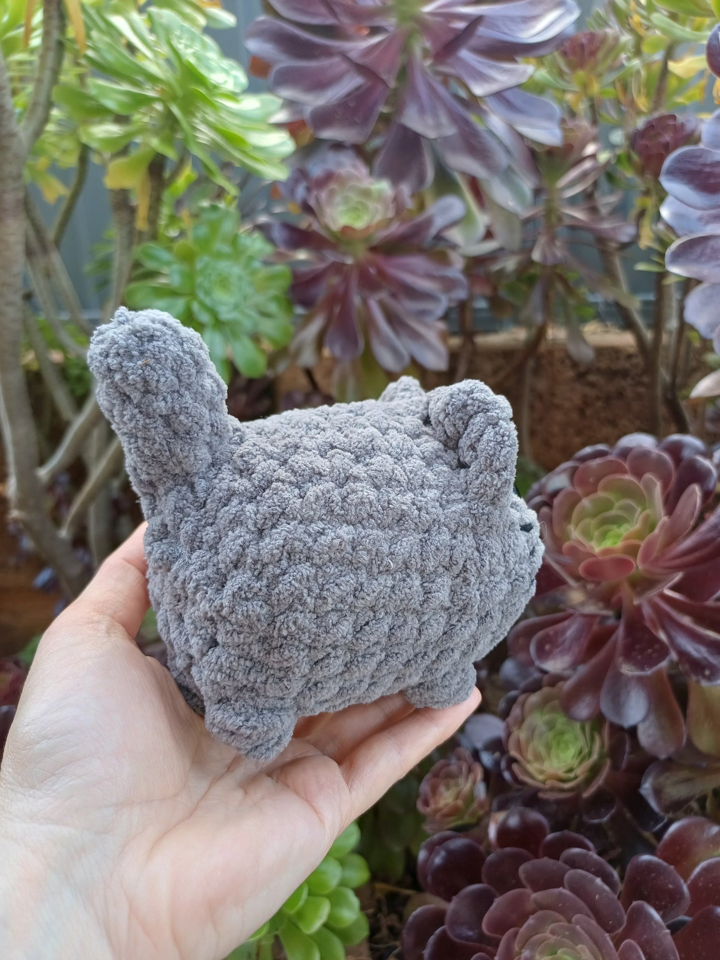 Loaf Cat Grey Crochet Plush Toy