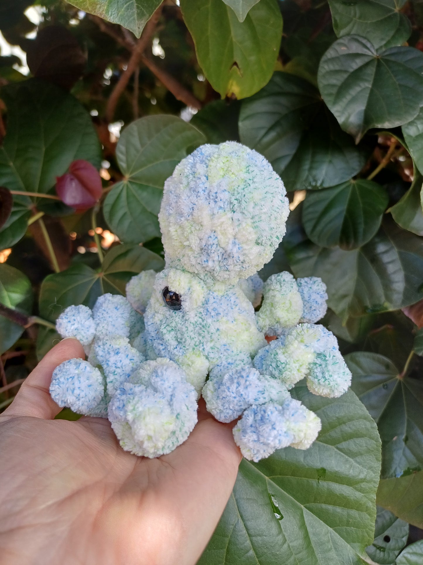 Gary The Small Octopus Blue/Green/White Crochet Plush Toy/ Handmade Crochet Octopus