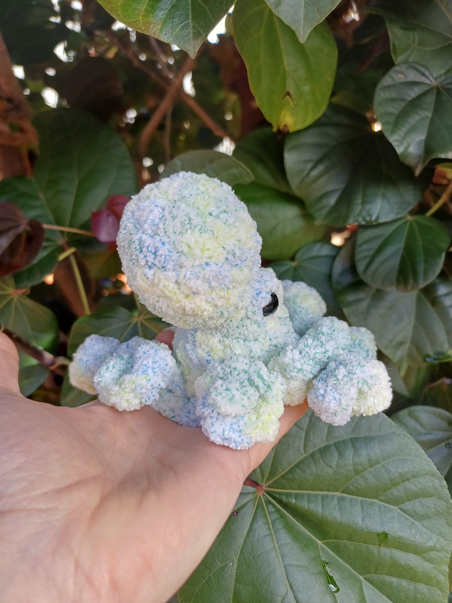 Gary The Small Octopus Blue/Green/White Crochet Plush Toy/ Handmade Crochet Octopus