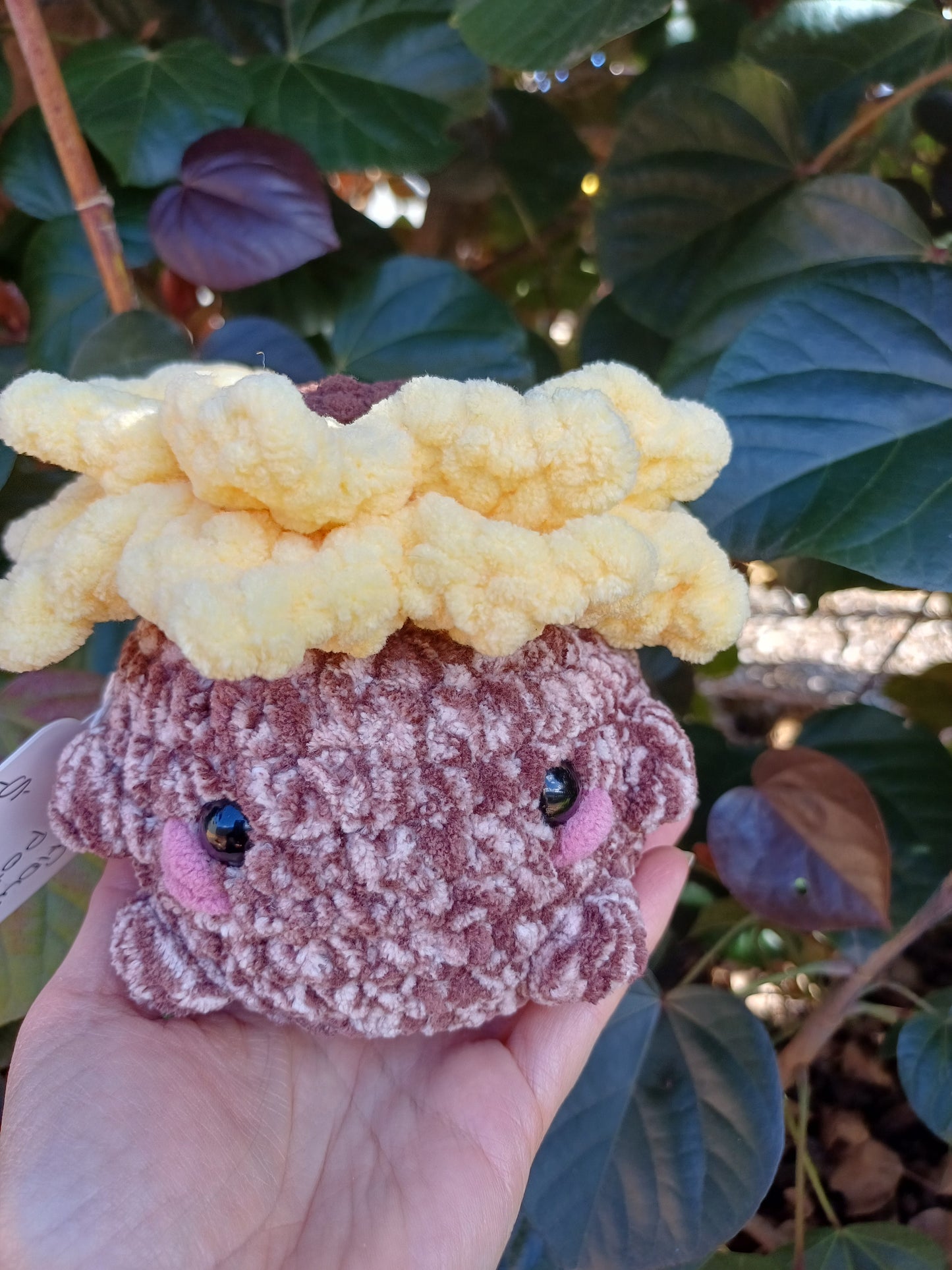 Sunflower In A Pot, Yellow Sunflower in Apricot Pot Crochet Plush Toy