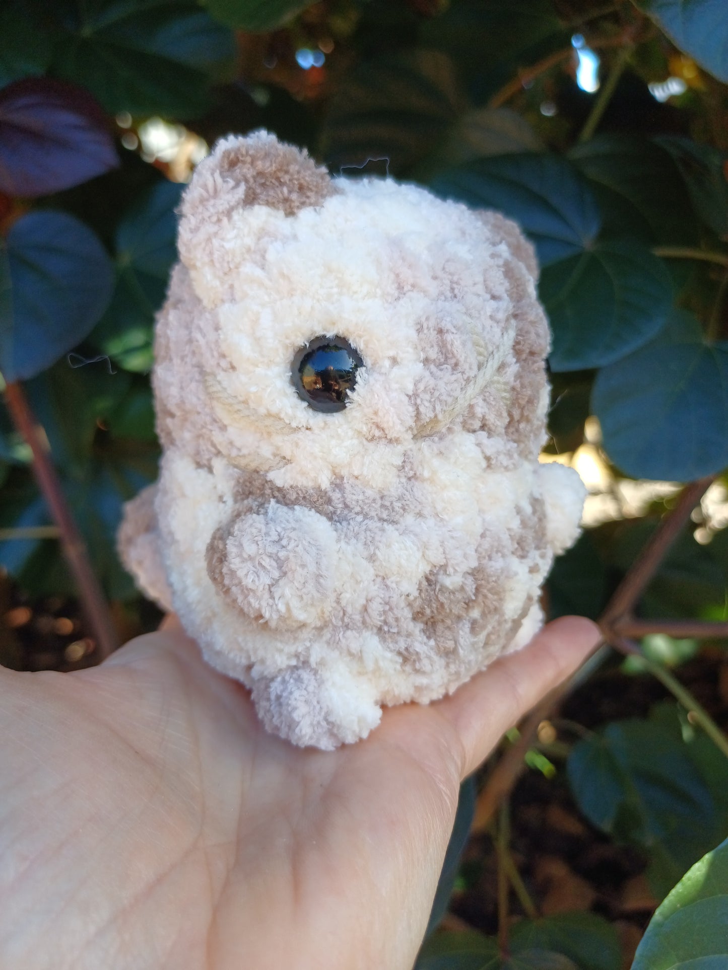 Chubby Sitting Kitten In Light Brown and Cream Crochet Plush Toy