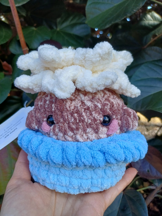 Dasiy in a Pot, White Dasiy In Blue Pot Crochet Plush Toy