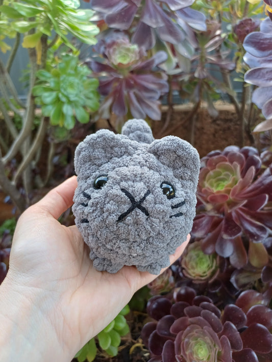 Loaf Cat Grey Crochet Plush Toy