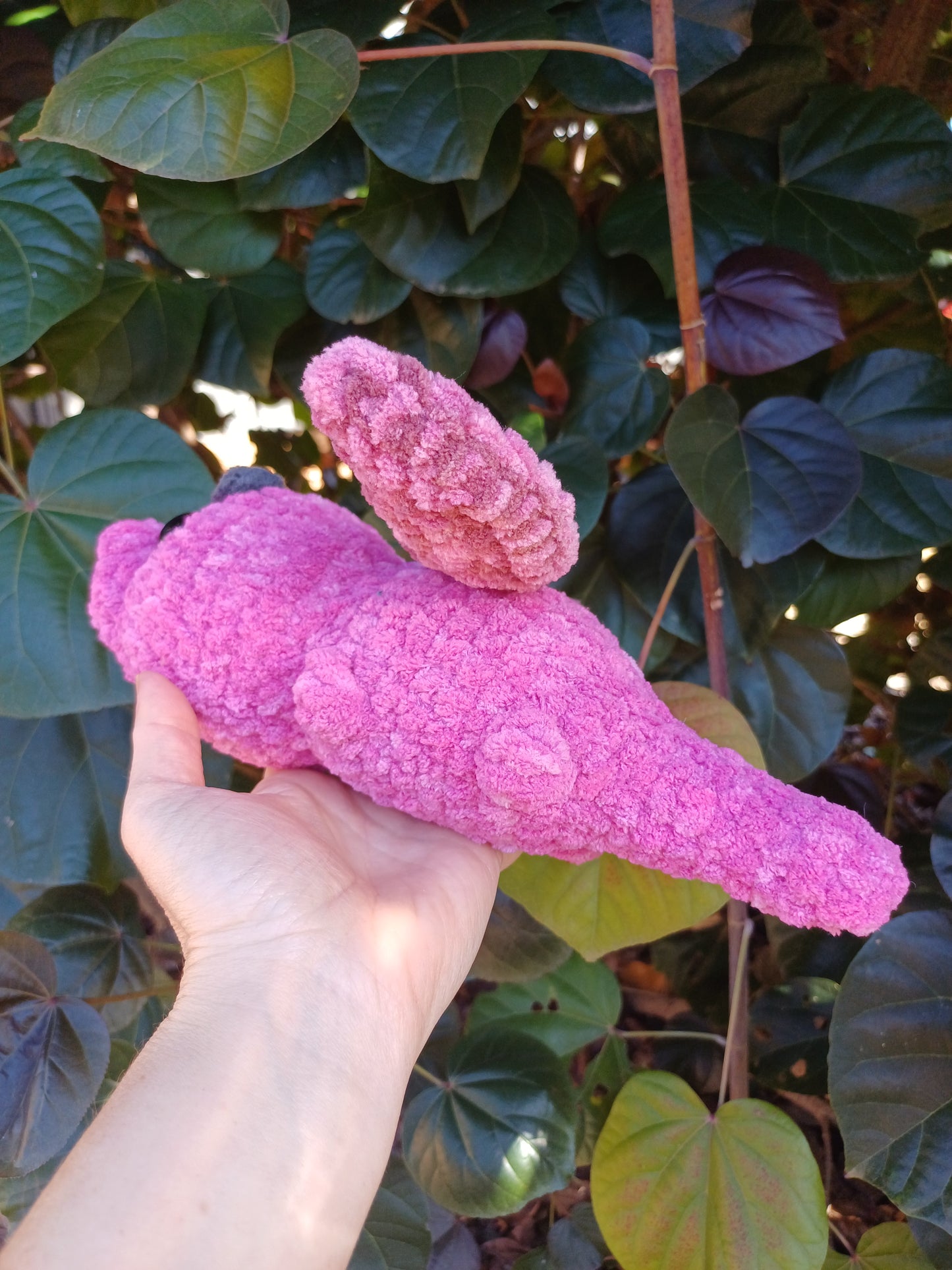 Draco The Dragon Multi Striped Coloured Dragon Magenta, Pink Crochet Plush Toy