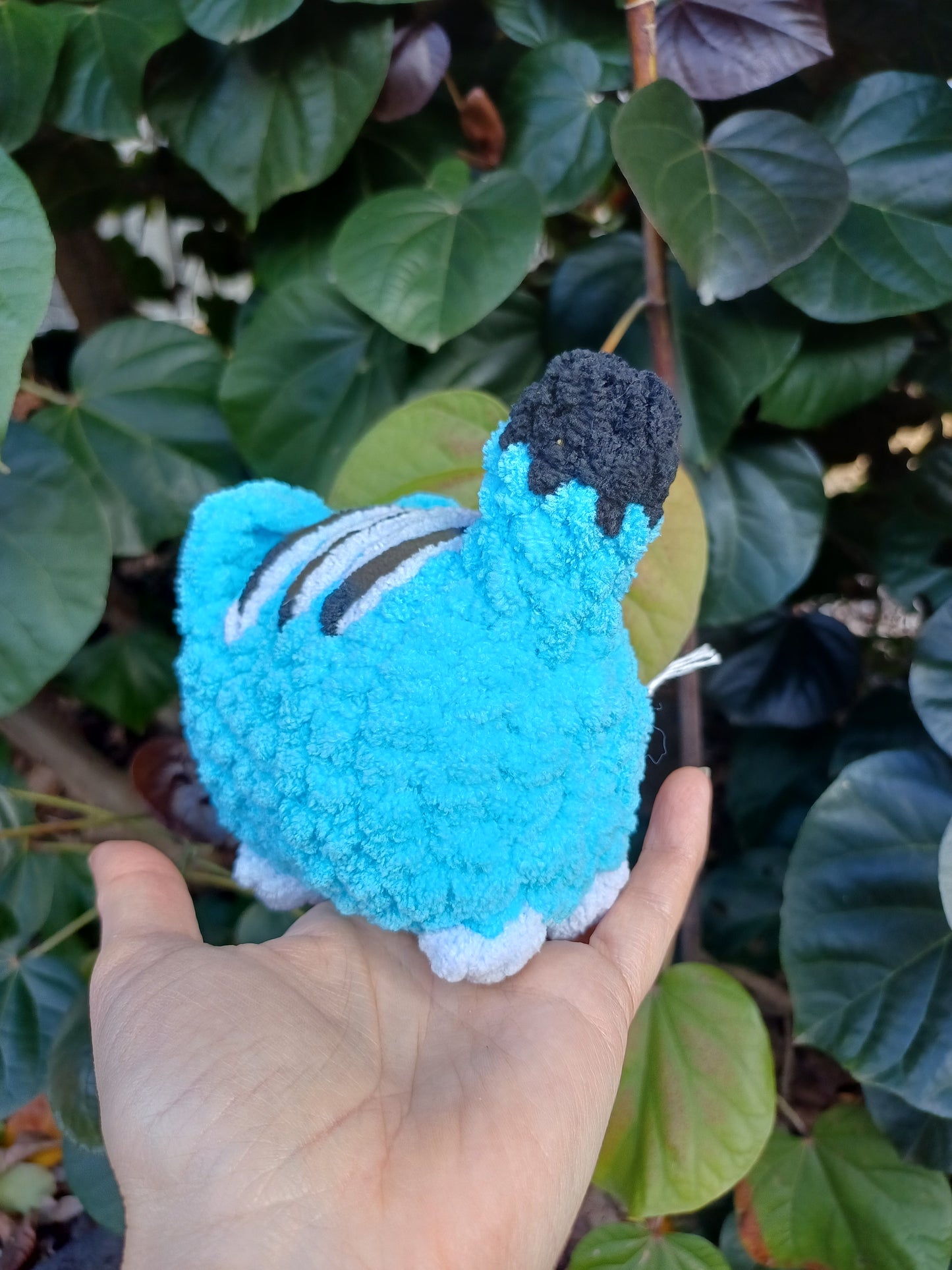 The Hunter Loaf Cat Blue with Black and White Stripes Crochet Plush Toy