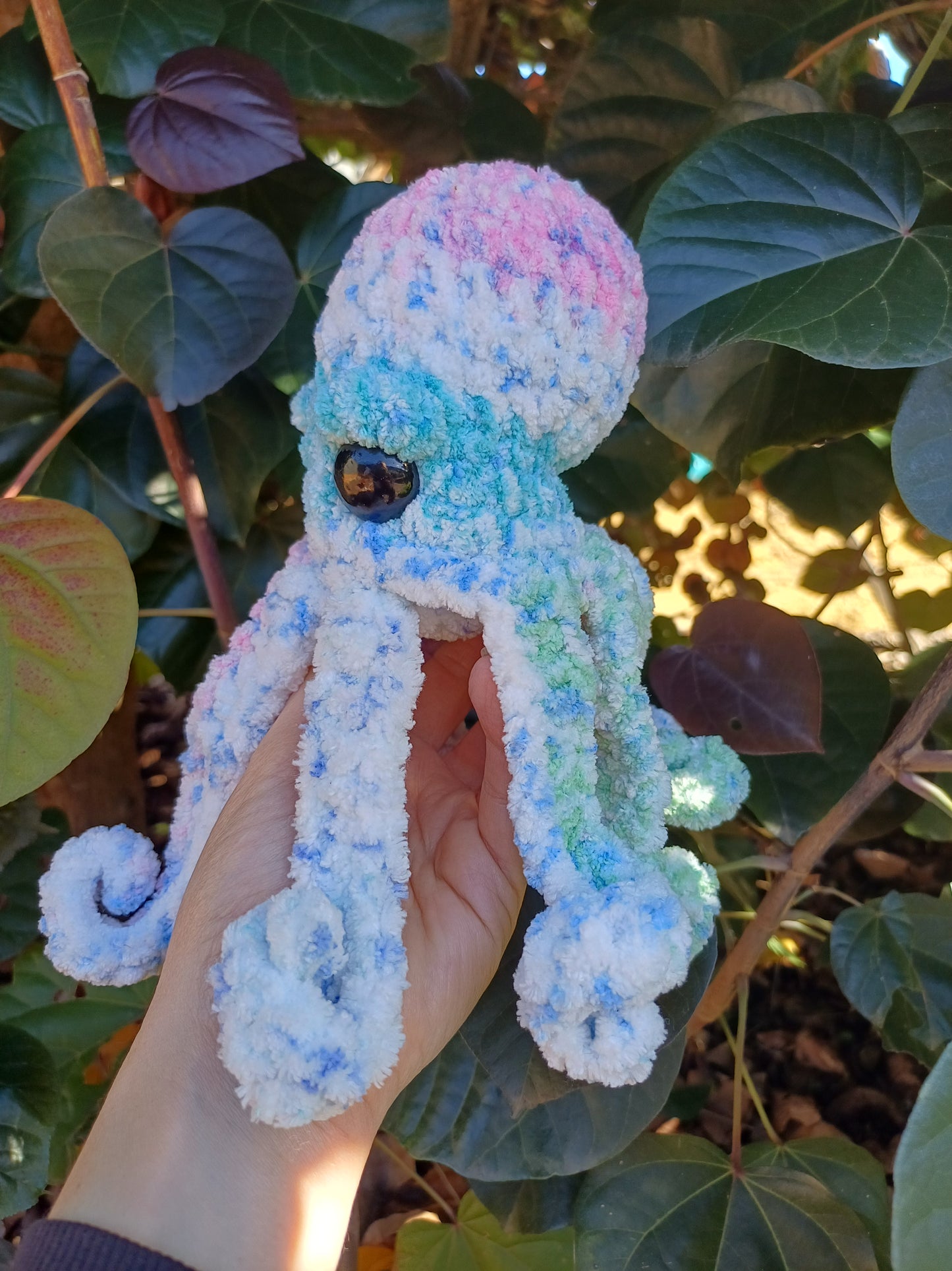 Alexandra The Octo in Tq, Pink and White Crochet Plush Toy