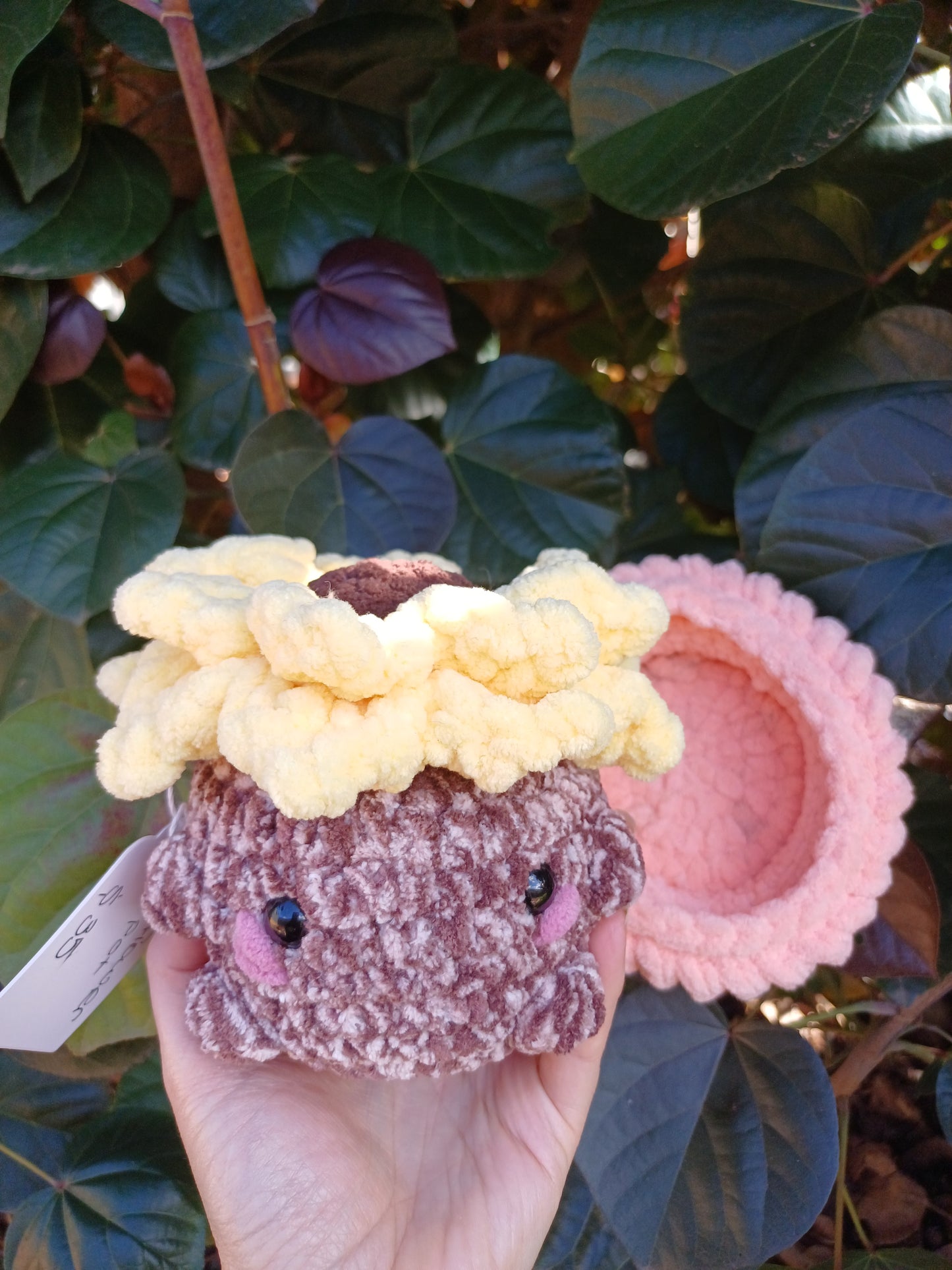 Sunflower In A Pot, Yellow Sunflower in Apricot Pot Crochet Plush Toy