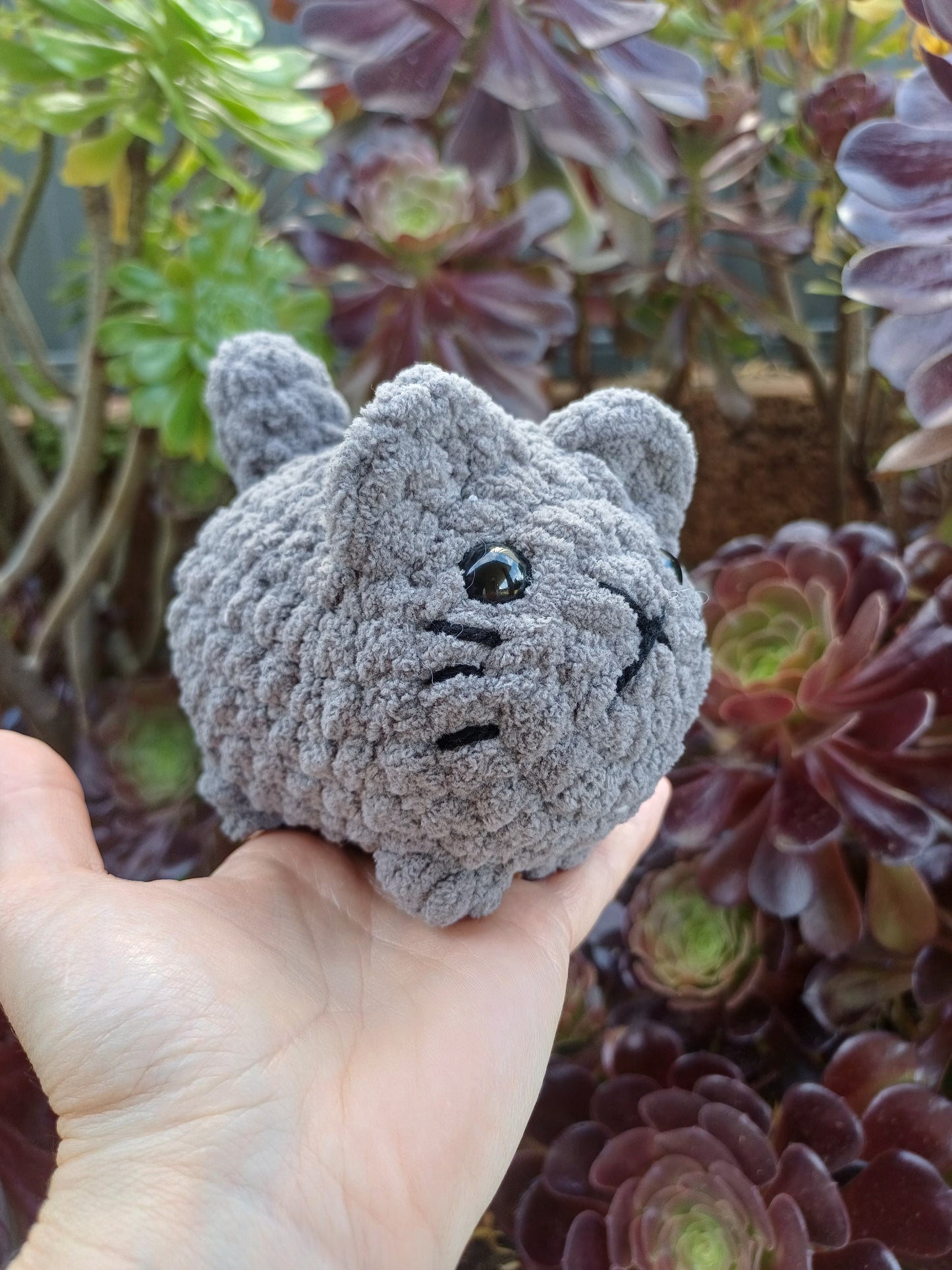Loaf Cat Grey Crochet Plush Toy