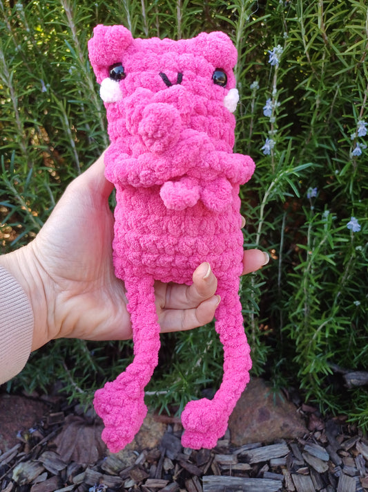 Bright Pink Leggy Frog Pillow Pal