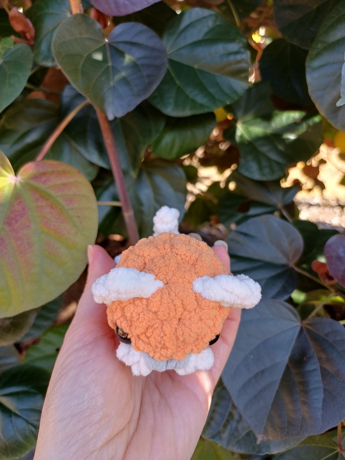 Cat Sitting Mini Orange and White Crochet Plush Toy